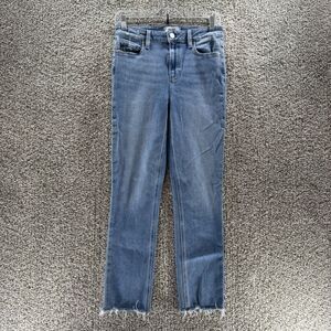 Page Jeans Womens 26 Hoxton Slim Cotton Lovesong Distressed‎ Tuned Hem Raw Hem